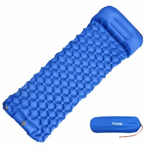 Hiking Sleeping Mat Vuno EasyFlate Blue with Built-In Pillow 190 x 60 cm Only 690g