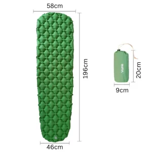 Long hiking mattress green colour vuno rapid pack product dimensions