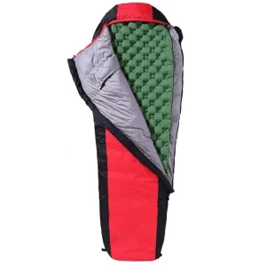 green rapid pack inside sleeping bag