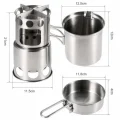wood burner stove with pot and pan product measurements
