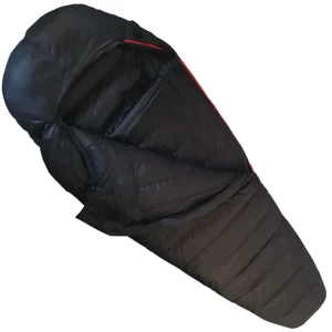 alternative angle view of black vuno downex sleeping bag