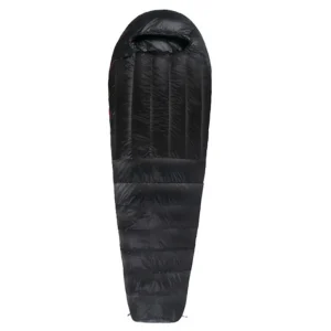 black vuno downex sleeping bag straight image with bag fully closed