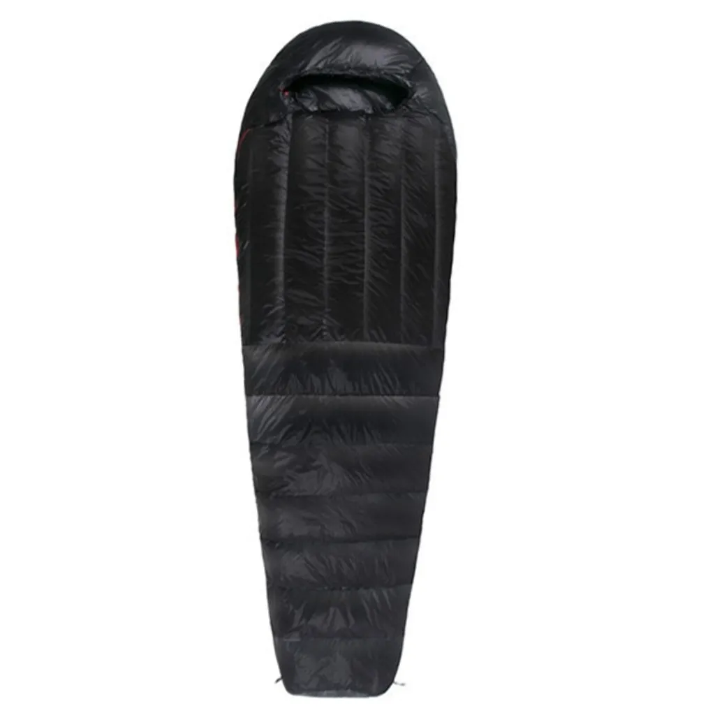 black vuno downex sleeping bag straight image with bag fully closed