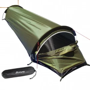 Bivvy Bag Tent with Hoops for Hiking and Hunting Army Green Colour 820g