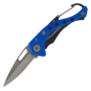 Blue Carabiner Pocket Knife