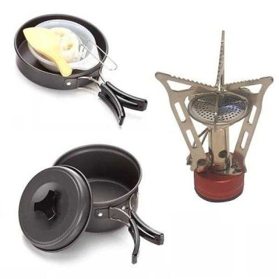 Gas Stove Set for Hiking 9 Piece