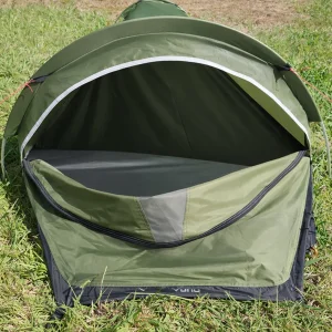 close up image of the green vuno austere with both doors fully opened