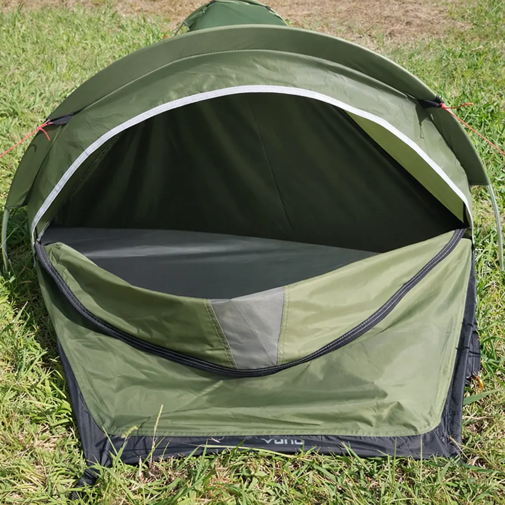 close up image of the green vuno austere with both doors fully opened