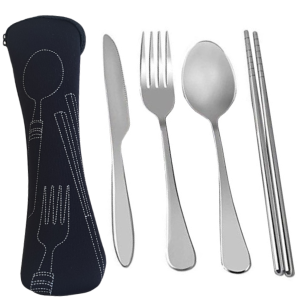 cutlery set for camping with balck case