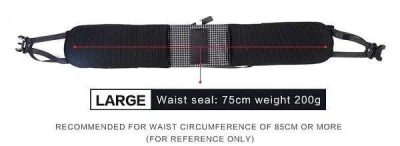 Large waist strap fits waists above 85 cm.
