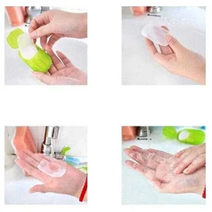 Soap Flakes for washing hands emergency in use photo