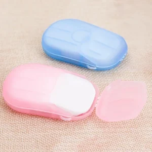 blue and pink packs of dry soap flakes