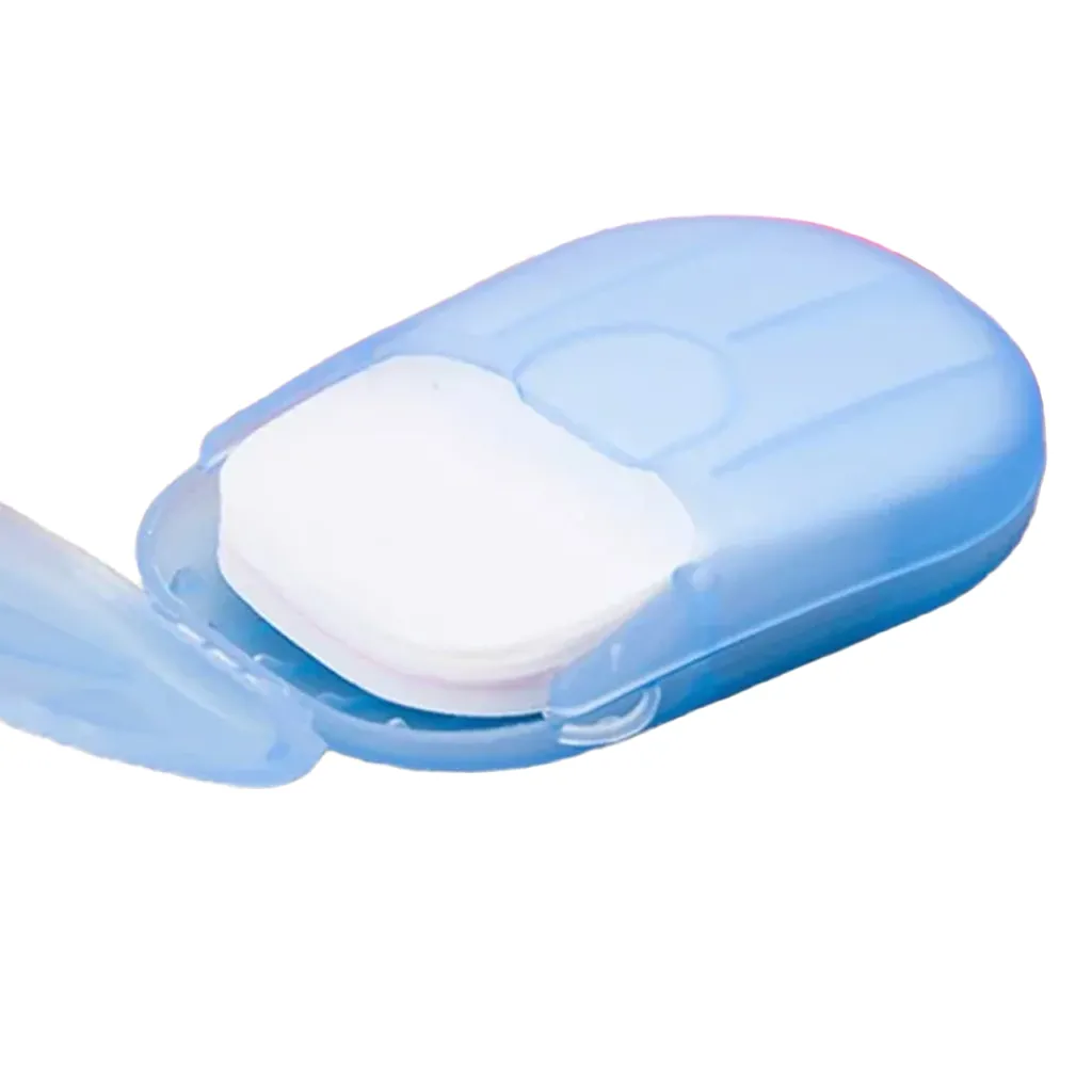 soap flakes in blue storage box