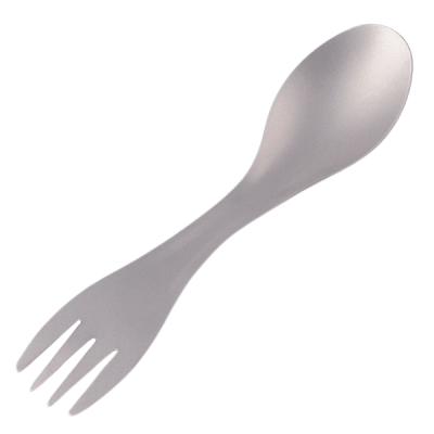Titanium Spork Fork and Spoon 17 grams silver colour
