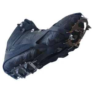18 teeth flexible crampons on hiking boot