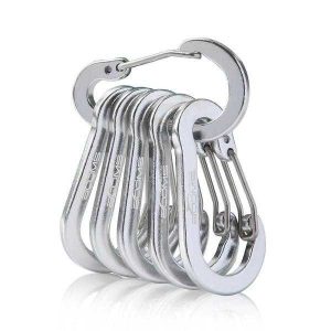 6 Pack of 5 cm Aluminum Carabiner Clips for Clipping Stuff Together