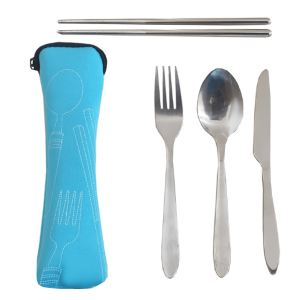 Cutlery set with chopsticks Blue
