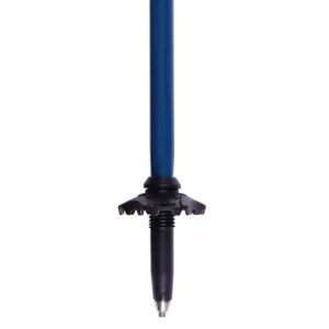 tungsten tip of blue hiking pole