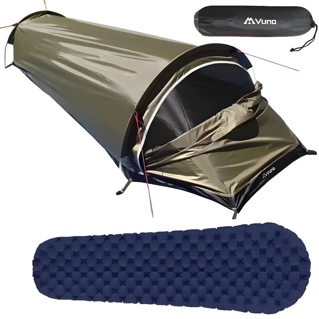 Bivvy Bag Tent with Lightweight Sleeping Mat Combo Just 1270 grams