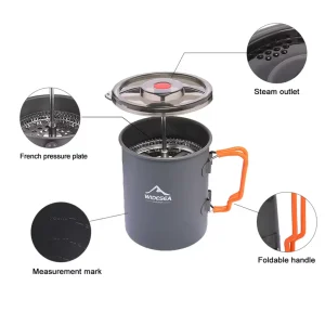 tramping coffee press parts exploded view