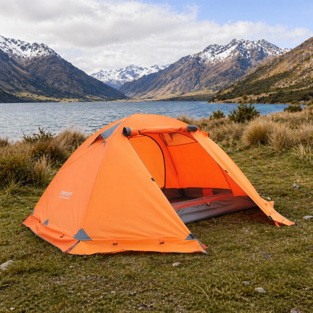 Orange 4 Season Camping Tent Used in NZ