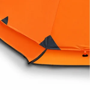 closer up of snow skirt on 4 season tent