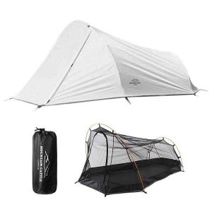 2 Person Tunnel Tent Dual Layer Grey 1595 grams