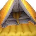 view of inside of down hiking quilt
