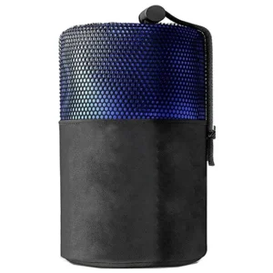 blue sleeping bag liner packed