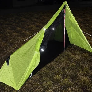 1 person ultralight hiking tent on grass in New Zealand