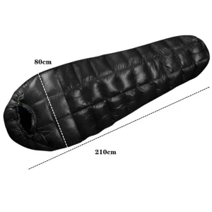 Black down sleeping bag dimensions
