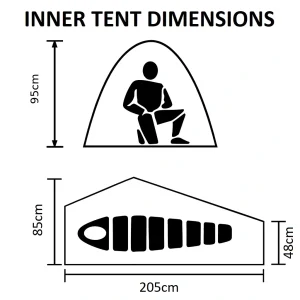 Vuno ultralight hiking tent VUP1-2007 dimensions