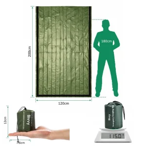green emergency sleeping bag dimensions
