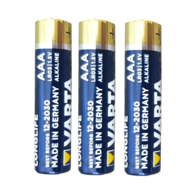 3 x Varta AAA Alkaline Batteries