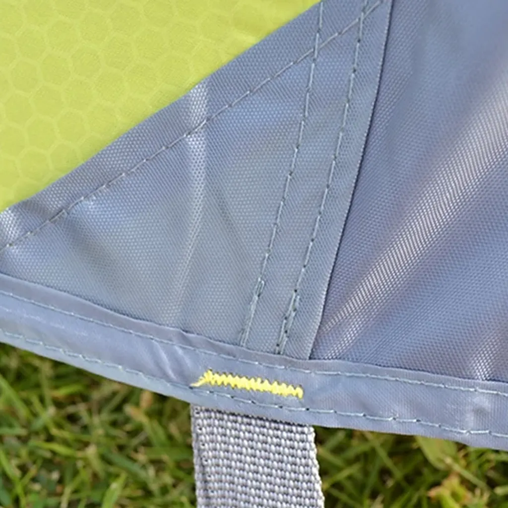 close up of tent stitching