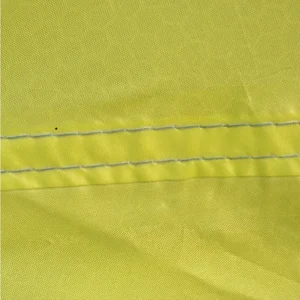 close up view of tent double stitching