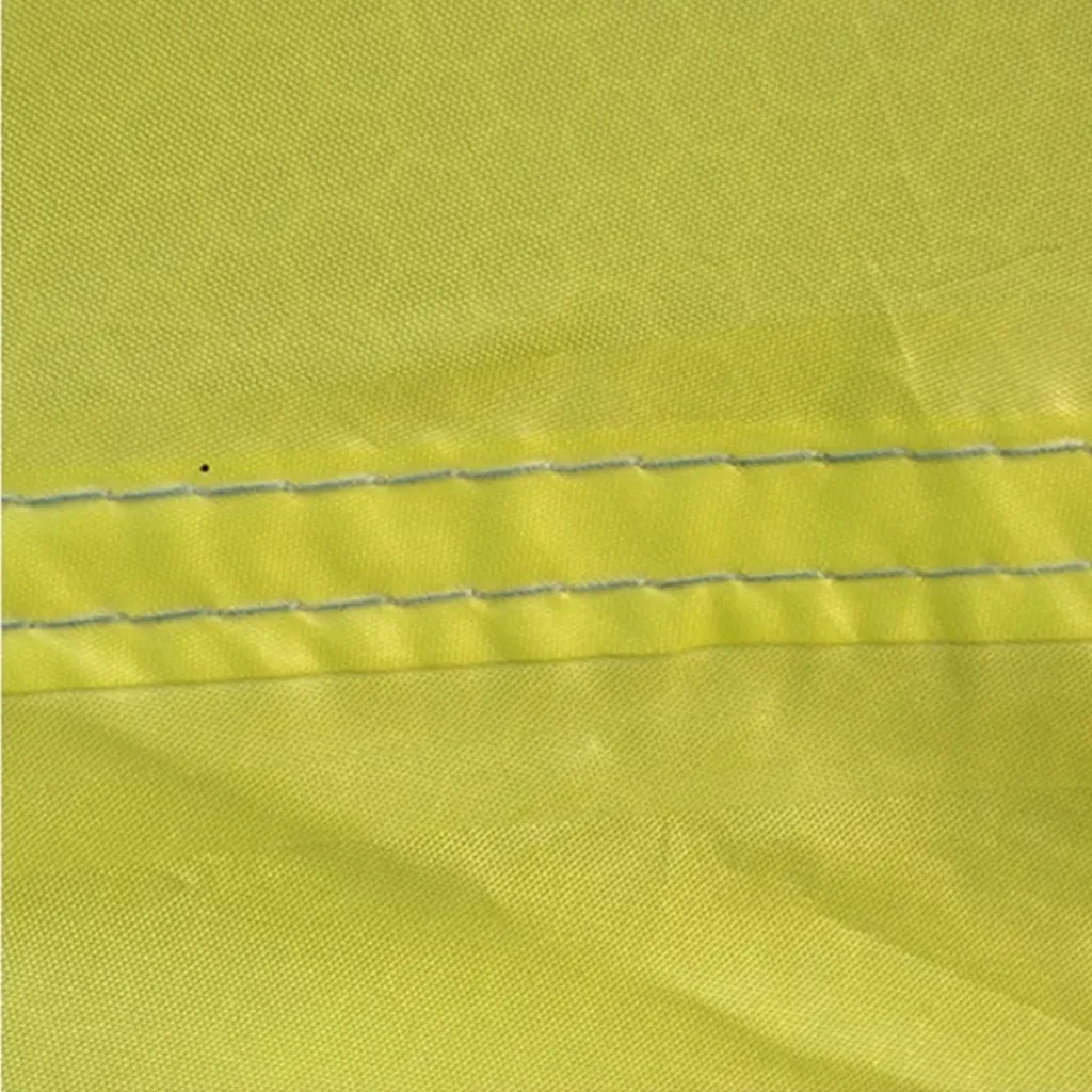 close up view of tent double stitching