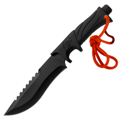 Black Tactical Knife with Sheath 275mm Long