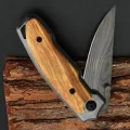 Wooden Handle Folding Pocket Knife half open