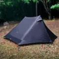 Versa 2 hiking pole tent zipped up outside