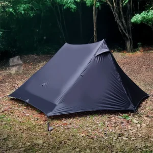 Versa 2 hiking pole tent zipped up outside