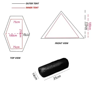Vuno Black Ops Single person tent dimensions