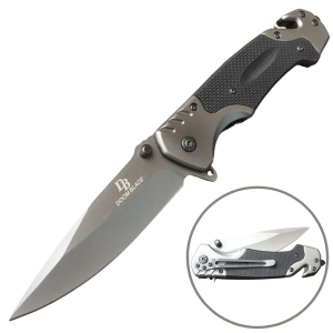 Folding Pocket Knife 200mm With Belt Clip and Black Handle- Vuno NZ