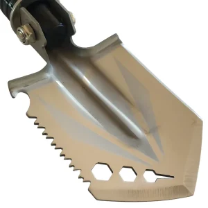 shovel with saw blade for cutting wood