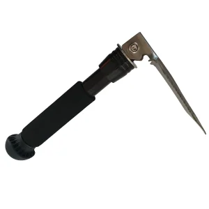 small folding shovel used as a hoe