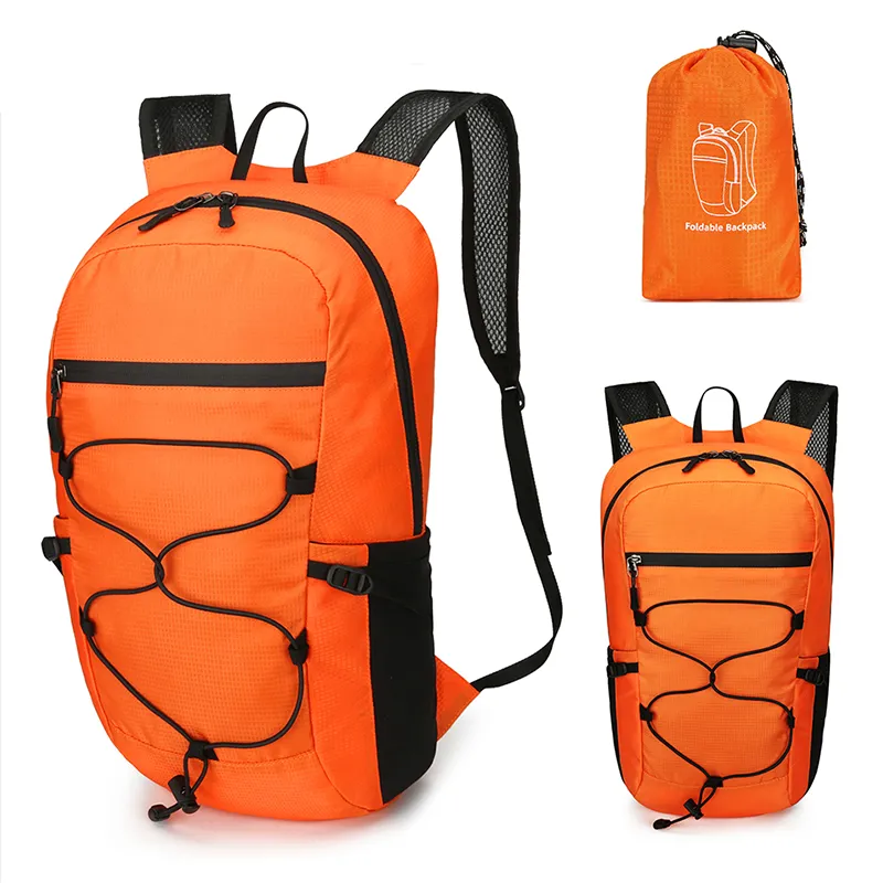 Orange Vuno ExcursiPack Packable Foldable Backpack for Day Trips Hiking and Travelling