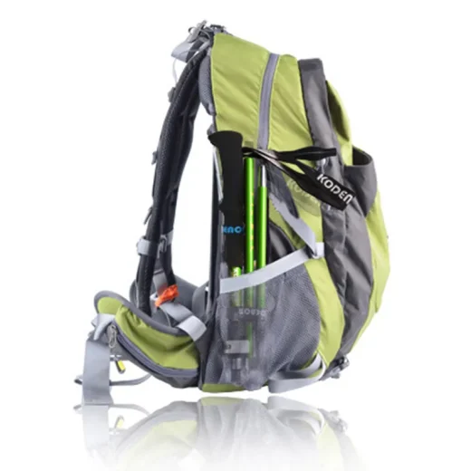 hiking poles fit easily in side pocket of backpack