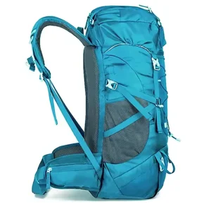 blue lightweight frameless back pack for tramping