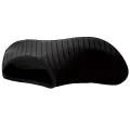 Black water shoes in side profile with a low-cut opening, flexible ribbed upper and slim sole