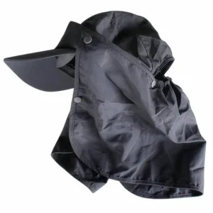 Grey Cap with Neck Flap Ear Flap and Face Cover